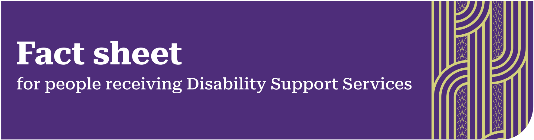 Fact sheet for people using Disability Support Services banner